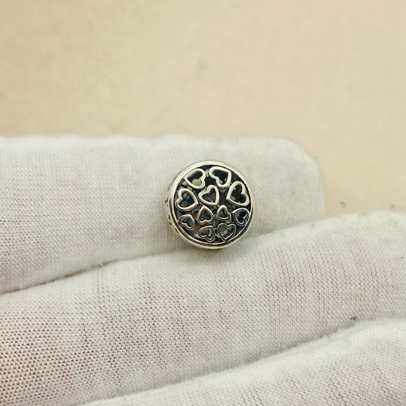 EUC Pandora 791980 Sterling Silver Loving Sentiments Heart Openwork Charm - Picture 4 of 10